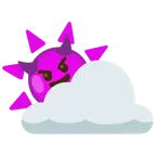 Sonne hinter Wolke + grinsendes Gesicht mit Hörnern