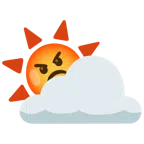 Sonne hinter Wolke + schmollendes Gesicht
