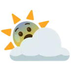 Sonne hinter Wolke + ängstliches Gesicht