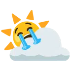 Sonne hinter Wolke + heulendes Gesicht