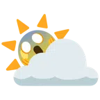 Sonne hinter Wolke + vor Angst schreiendes Gesicht
