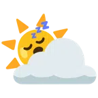 Sonne hinter Wolke + schlafendes Gesicht