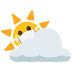 Sonne hinter Wolke + Gesicht mit Atemschutzmaske