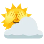 Sonne hinter Wolke + sich die Augen zuhaltendes Affengesicht