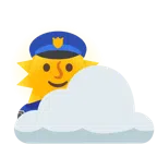 Sonne hinter Wolke + Polizeilicht