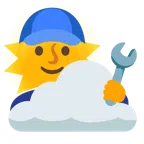 Sonne hinter Wolke + Hammer und Schraubenschlüssel