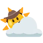 Sonne hinter Wolke + Gesicht mit Cowboyhut