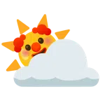 Sonne hinter Wolke + Clown-Gesicht