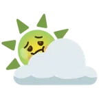 Sonne hinter Wolke + würgendes Gesicht