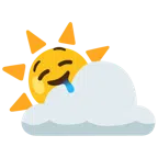 Sonne hinter Wolke + sabberndes Gesicht