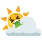 Sonne hinter Wolke + kotzendes Gesicht