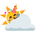 Sonne hinter Wolke + Partygesicht