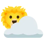 Sonne hinter Wolke + Löwe