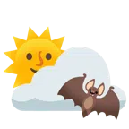 Sonne hinter Wolke + Fledermaus