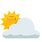 Sonne hinter Wolke + Holz