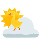 Sonne hinter Wolke + Gans