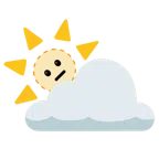 Sonne hinter Wolke + gestricheltes Gesicht