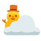 Sonne hinter Wolke + Schneemann ohne Schneeflocken