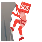 Berg + SOS-Zeichen