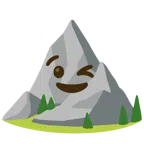 Berg + zwinkerndes Gesicht