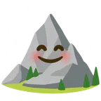 Berg + lächelndes Gesicht mit lachenden Augen