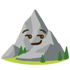Berg + süffisant lächelndes Gesicht