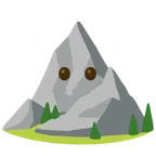 Berg + Gesicht ohne Mund