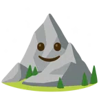 Berg + leicht lächelndes Gesicht