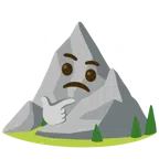 Berg + nachdenkendes Gesicht