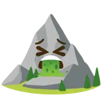 Berg + kotzendes Gesicht