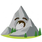 Berg + gähnendes Gesicht