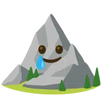 Berg + lachendes Gesicht mit Träne