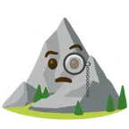 Berg + Gesicht mit Monokel