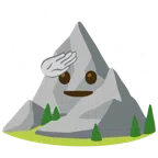 Berg + salutierendes Gesicht