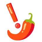 rotes Ausrufezeichen + Peperoni