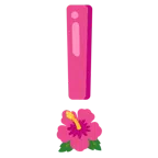 rotes Ausrufezeichen + Hibiskus