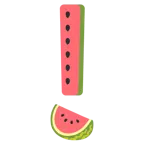 rotes Ausrufezeichen + Wassermelone