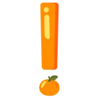 rotes Ausrufezeichen + Mandarine