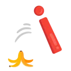 rotes Ausrufezeichen + Banane