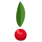 rotes Ausrufezeichen + Kirschen