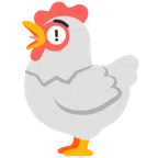 rotes Ausrufezeichen + Huhn