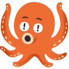 rotes Ausrufezeichen + Oktopus