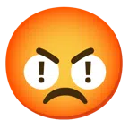 rotes Ausrufezeichen + schmollendes Gesicht