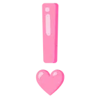 rotes Ausrufezeichen + pinkes Herz