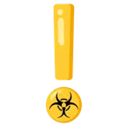 rotes Ausrufezeichen + Biogefährdung