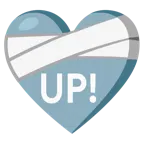corazón vendado + botón UP!