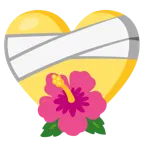 corazón vendado + flor de hibisco