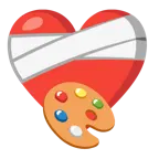 corazón vendado + paleta de pintor