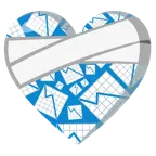 corazón vendado + gráfica de evolución descendente