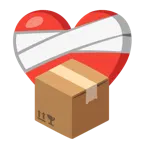 corazón vendado + paquete